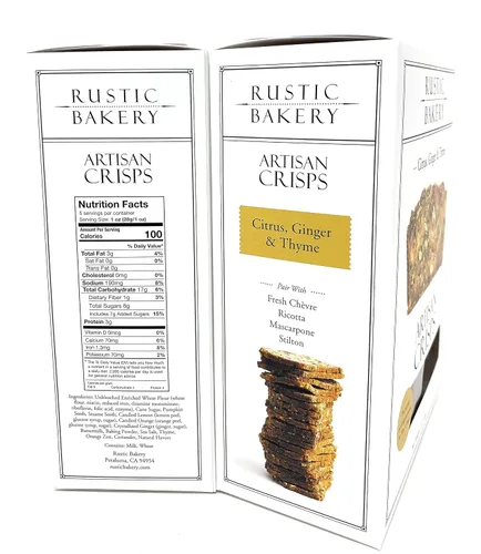 Miniatura 2 de Generic Rustic Bakery Artisan Crisps Crackers Bundle Citrus Ginger & Thyme with Kokobunch Kit 2 Pk - 5 oz.