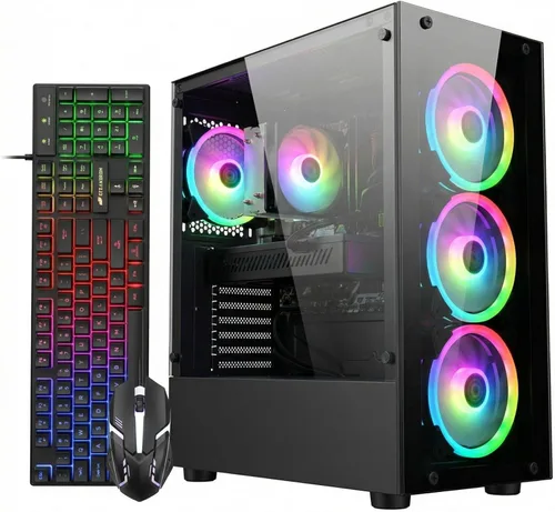 Miniatura 8 de STGAubron Computadora de escritorio para videojuegos, Intel Core i5 hasta 3.6G, Radeon RX 560 4G, 16G RAM, 512G SSD, WiFi 6, BT 5.0, ventilador RGB