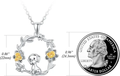 Miniatura 6 de Dreamboat Collar de plata de ley 925 con diseño de animales para mujeres y niñas, collar de flores, día de la madre, fiesta de cumpleaños, joyería