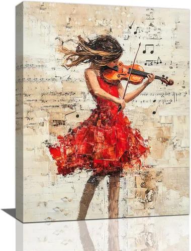Miniatura 32 de Olivine Arte de Pared de Bailarina, Imágenes de Ballet de Mariposa Decoración de Pared, Impresiones Coloridas en Lienzo de Bailarina, Pintura
