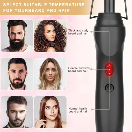 Miniatura 5 de Peine Eléctrico Caliente Alisador de Cabello Peine de Prensado con Calor Rizador Plancha Plana Cepillo Alisador de Cabello para Negro Natural, Peine