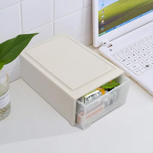 Miniatura 4 de Cajón apilable de 12 cuartos de galón, 1 paquete de cajones apilables de escritorio de plástico