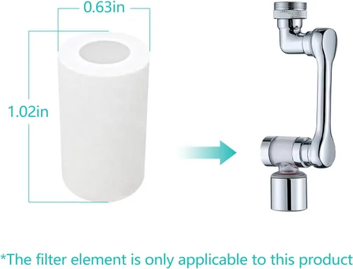 Miniatura 2 de 5 piezas de elementos filtrantes, para extensión de aireador de llave giratoria de 1080° con filtro Elementos de filtro