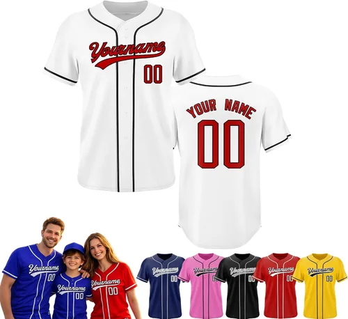 Miniatura 25 de Camiseta de béisbol personalizada, nombre del equipo, número de equipo, logotipo, camisetas impresas cosidas, uniformes deportivos, regalos