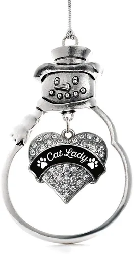 Miniatura 33 de Colgante de plata con diseño de Detroit con forma de corazón y muñeco de nieve con circonitas cúbicas