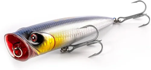 Miniatura 10 de Dr.Fish Popper - Señuelos de pesca de agua salada, 4/5.5 pulgadas GT Popper VMC anzuelos agudos señuelos de pesca para lubina, lucio, salmón en alta