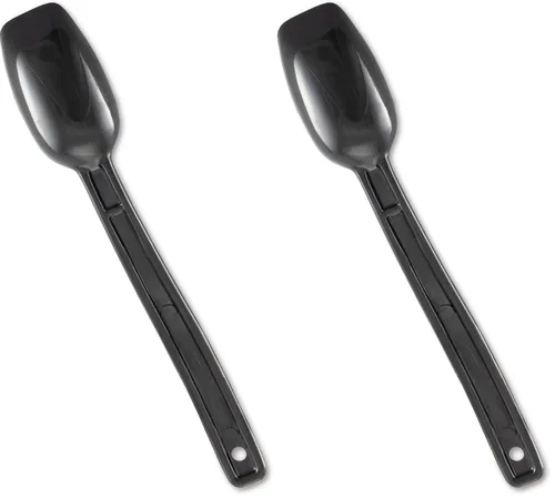 Carlisle FoodService Products Cuchara sólida de plástico, 9 pulgadas, color negro (paquete de 2)