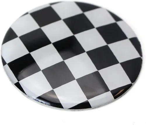 Miniatura 7 de Tapas para centro de rueda iJDMTOY (4) para MINI Cooper R50 R51 R52 R53 R55 R56 R57 R58 R59 R60 R61 F55 F56, etc., Negro/Blanco