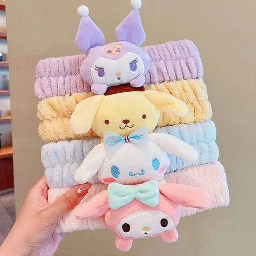 Miniatura 7 de Set de Diadema y Muñequera de Spa Kawaii para Lavado Facial, Lindas Diademas de Cuidado de la Piel Suave para Mujeres y Niñas, Diadema de Maquillaje