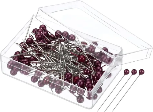 Miniatura 8 de PATIKIL 200 pines rectos de 1.5 pulgadas con cabeza de bola perlada de plástico para tela, decoración, joyería, bricolaje, manualidades y proyectos