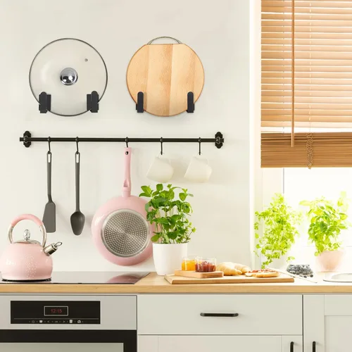 Miniatura 8 de Soporte para tapa de olla de acero inoxidable montado en la pared 3M, autoadhesivo, también para soporte de báscula de baño y tabla de cortar