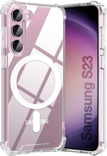Miniatura 11 de KIOMY Funda Rosa Fucsia Neón para Samsung Galaxy S23 5G, Bumper Antigolpes Cubierta Protectora TPU Flexible Bisel Elevado Diseño Híbrido Ajuste