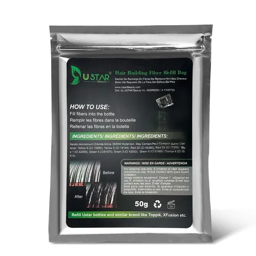 Miniatura 4 de USTAR Bolsa de recarga de fibras de construcción de cabello 1.76 oz (Auburn)
