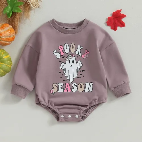 Miniatura 2 de FYBITBO Traje de Halloween para recién nacido, niña y niño, espeluznante temporada, mameluco con burbujas para otoño, Halloween, ropa de bebé