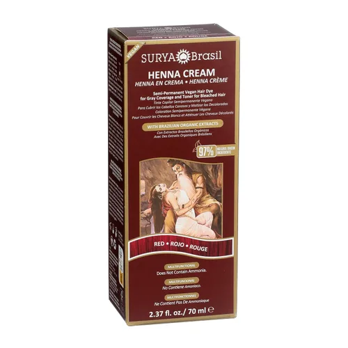Miniatura 4 de Surya Brasil Productos Crema de henna, roja, 2.37 onzas líquidas