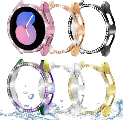 Miniatura 88 de DEALELE Paquete de 1 + 3 fundas y protector de pantalla compatible con Samsung Galaxy Watch FE / 5/4 de 1.575 pulgadas, funda protectora