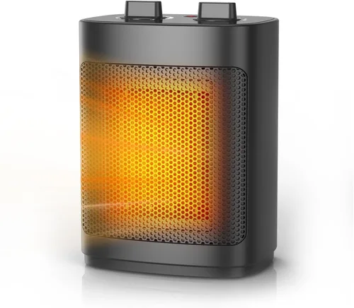 Calentador de espacio pequeño para uso en interiores, calentador portátil de 1500 W con ajuste de temperatura de rango salvaje, sobrecalentamiento y