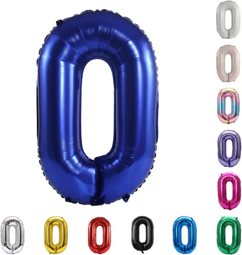 Miniatura 147 de YPSelected Globo grande de 32 pulgadas de helio con números 0-9 de papel de aluminio azul para cumpleaños, bodas y fiestas (Azul, 3)