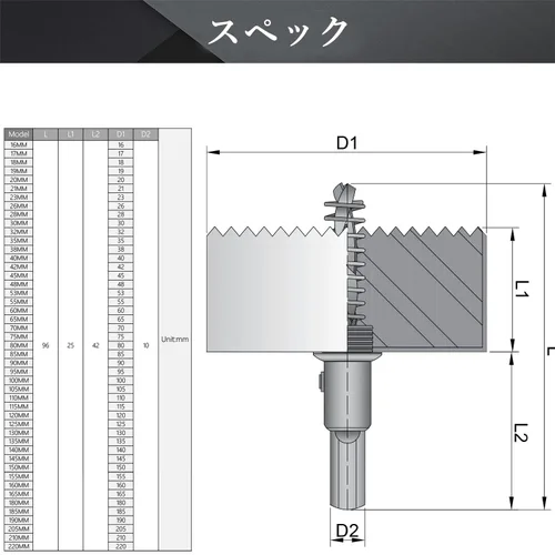Miniatura 3 de Utoolmart Sierra de taladro bimetal profesional de acero inoxidable, 0.984 in de profundidad de apertura con mango triangular (2.953 in)