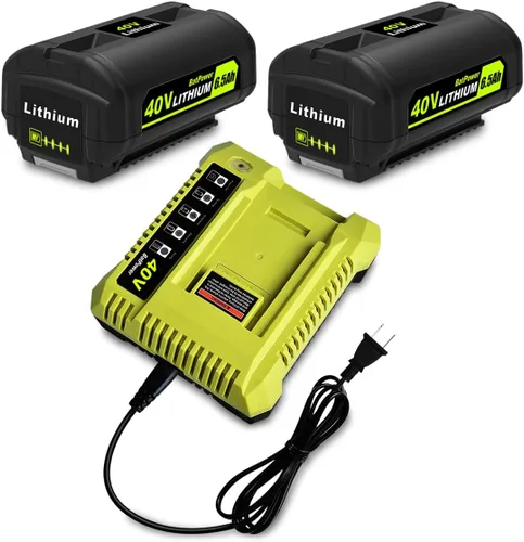 Miniatura 10 de BatPower Combo de batería y cargador de 6.5 Ah y 40 V compatible con herramientas inalámbricas Ryobi de litio de 40 voltios para exteriores, batería