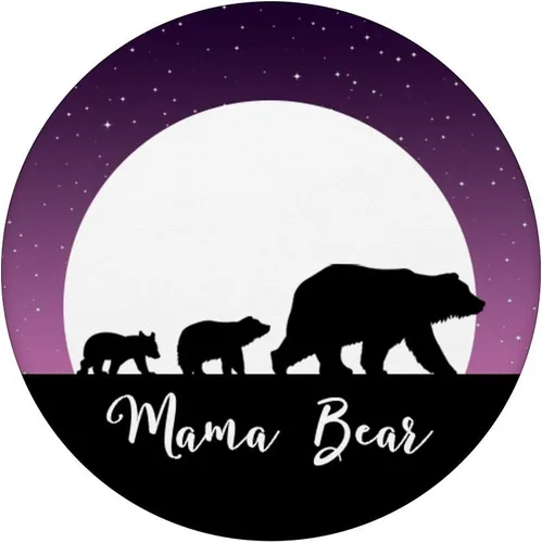 Miniatura 3 de Mama Bear Pop Socket 2 Cubs Purple Moon Stars Mothers Day - PopSockets Grip and Stand for Phones and Tablets, Negro