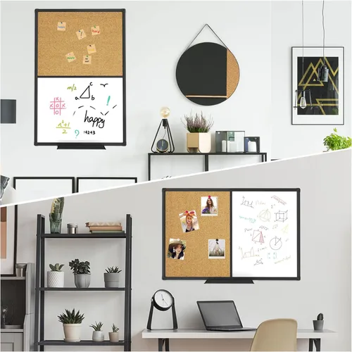 Miniatura 8 de XBoard Pizarra magnética 48x36 - Pizarra combinada de borrado en seco/tablero de corcho, pizarra blanca magnética + tablero de corcho con marco