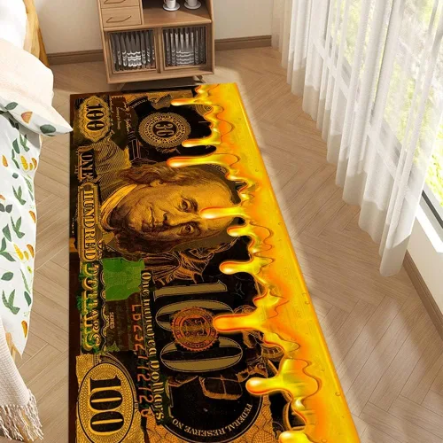 Miniatura 19 de GUBIYU Alfombra de baño negra para baño, alfombra negra y dorada, alfombra de área grande, alfombra de área moderna, alfombra de piso de cien