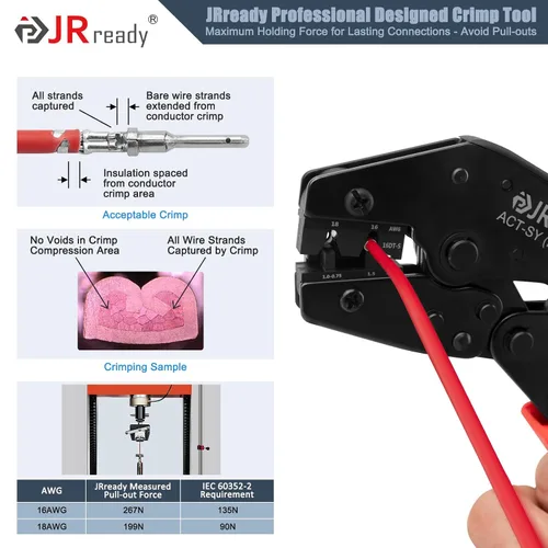 Miniatura 6 de JRready Kit de conectores DT de 409 piezas con herramienta de crimpado de barril abierto Deutsch - DW5003 IP68 conectores Deutsch impermeables