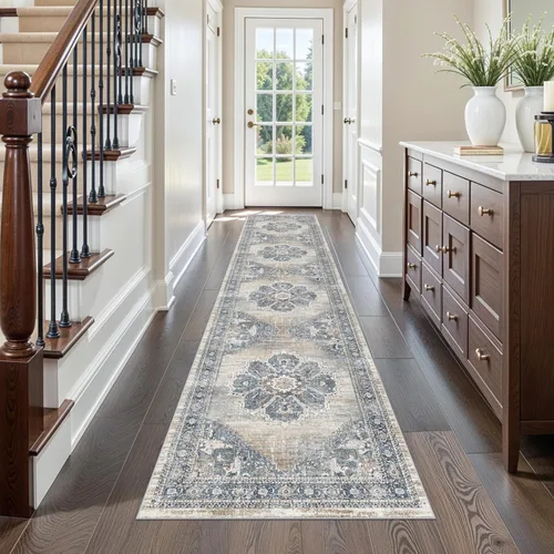 YOUFORTONG Alfombras Corredoras de 2x10 para Pasillos, Alfombra de Cocina Suave, Alfombra Corredera Antideslizante con Respaldo de Goma para Baño,