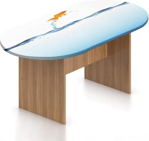 Miniatura 18 de Mantel ajustable ovalado de poliéster elástico para acuario, diferentes peces en la parte inferior del océano, mantel ajustable con estampado
