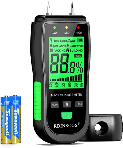 Miniatura 9 de Medidores de humedad sin pines, probador digital de humedad de madera no invasivo, detector de fugas de agua para pared, madera, edificio, leña