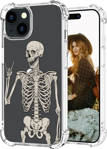 Miniatura 34 de Hungo Funda compatible con iPhone 15 Plus para mujer, diseño floral transparente, lindo, flor azul rosa Rosas Azules