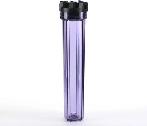 Hydronix HF5-20CLBK34PR Carcasa del filtro de agua de 20 pulgadas RO, toda la casa, hidroponía - puertos de 3/4", cuerpo transparente con PR