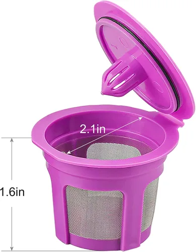 Miniatura 6 de Haetyly Paquete de 4 Filtros de Café Reutilizables K Cup, Compatible con Cafeteras Keurig Brewers 1.0 y 2.0 - Filtros Universales Kcup