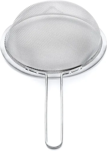 Miniatura 6 de Juego de coladores de malla fina - Acero inoxidable 304 premium (18/8) - Coladores de cocina resistentes de 8, 5.5 y 3.3 pulgadas (plateado)