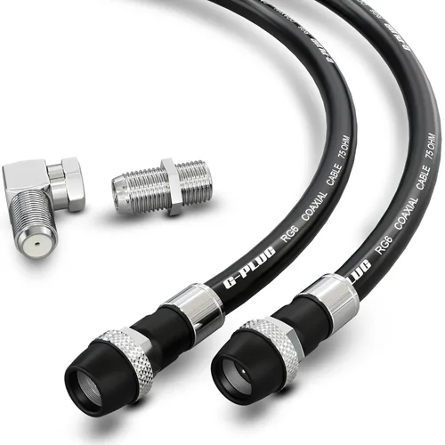 Miniatura 7 de G-PLUG Juego de conectores de cable coaxial RG6 de 30 pies, para antena de internet, banda ancha, TV digital, cable Sky satelital, junta tórica