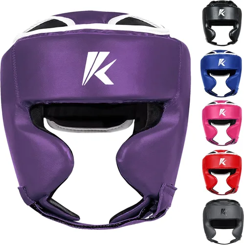 Kruzak - Gorros de boxeo unisex - Entrenamiento de MMA, acolchado ajustable, Kara, Muay Thai, Kickboxing, Sparring, artes marciales, karate, Púrpura