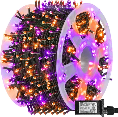 Miniatura 8 de Dazzle Bright - Guirnalda de luces de Navidad para exteriores, 1000 luces LED de 328 pies, enchufe de luz de hada con control remoto, 8 modos
