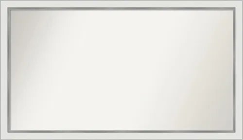 Miniatura 244 de Amanti Art Espejo de baño blanco para sobre el fregadero, 30 x 35 pulgadas, espejo de tocador rectangular estrecho de Eva de oro blanco, marco