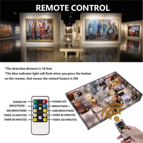 Miniatura 3 de Focos que funcionan con pilas, luz de imagen inalámbrica, iluminación de acento regulable, luces LED inalámbricas, luces adhesivas con control