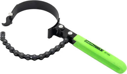 OEMTOOLS 87163 Llave de cadena ajustable para filtro de aceite, se adapta a filtros de aceite de entre 2-1/2 pulgadas a 4-1/2 pulgadas (2.500 in a