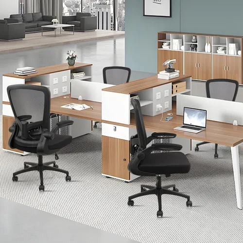 Miniatura 9 de Sillas de escritorio con ruedas, silla de oficina ergonómica de malla, altura ajustable y soporte lumbar giratorio, silla de oficina en casa