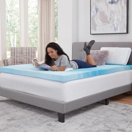 Miniatura 5 de Vibe Cubrecolchón de espuma viscoelástica con remolino de gel de 3 pulgadas, tamaño individual