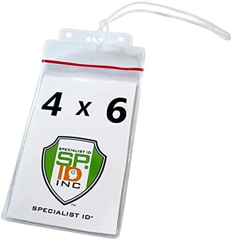 Paquete de 25 etiquetas grandes para equipaje, transparentes de 4 x 6 pulgadas, resistente, crucero I'd Tagbolsa de golf, soporte para documentos de