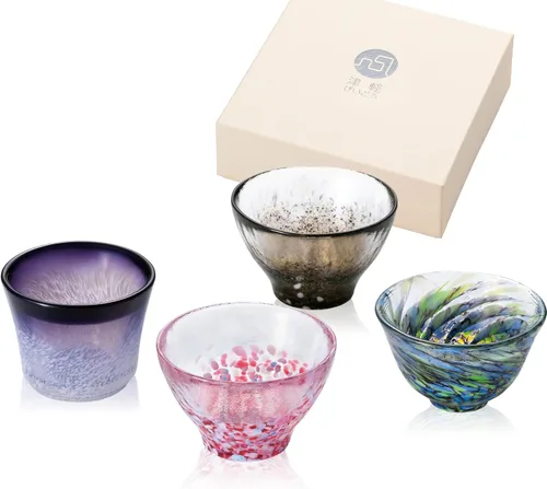 Miniatura 11 de Tazas de sake japonesas hechas a mano – Exquisita cristalería artesanal para sake frío y shochu, elegante vajilla para cualquier ocasión, fabricada