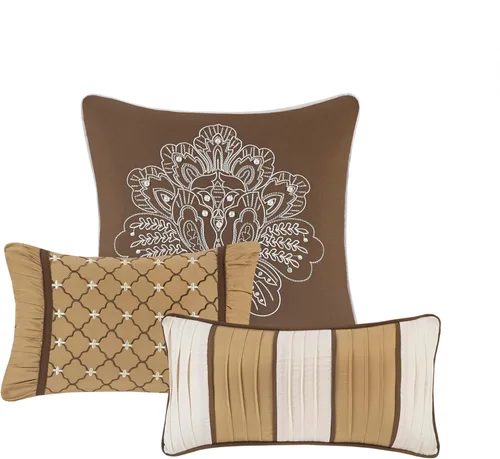 Miniatura 3 de Madison Park Bellagio - Juego de edredón acogedor, lujoso diseño tradicional de damasco jaquard, ropa de cama alternativa para todas las estaciones