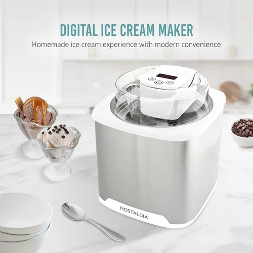 Miniatura 2 de Nostalgia Fabricante de helados eléctrico de 2 cuartos de galón – Haz helado casero, gelato, sorbete y yogur congelado – Sin necesidad de sal/hielo