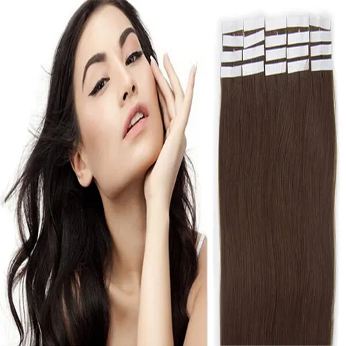 Miniatura 13 de Extensiones de cabello humano Remy con cinta adhesiva sin costuras (16 pulgadas, 10 unidades, rubio ceniza)