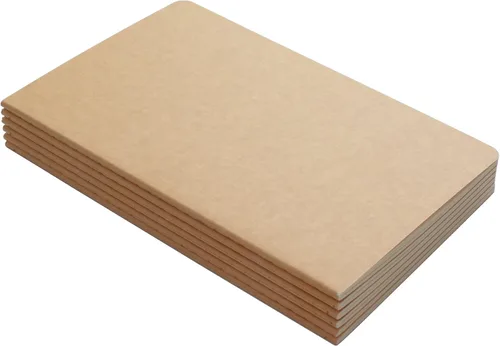 Miniatura 5 de TWONE Diario de viaje, paquete de 6 cuadernos para viajeros, trabajo, escuela, escritura, toma de notas, papel kraft de tapa suave marrón, cuadernos