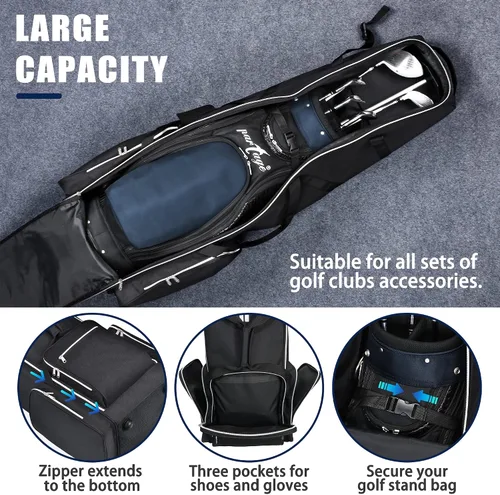 Miniatura 4 de Partage Golf Travel Bag with Wheels,Golf Travel Case for Airlines, 600D Heavy Duty Oxford